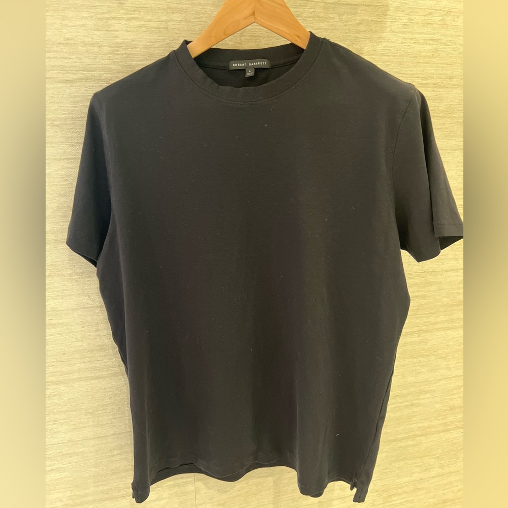ROBERT BARAKETT Crewneck T-Shirt BLACK Soft Pima Cotton LRG